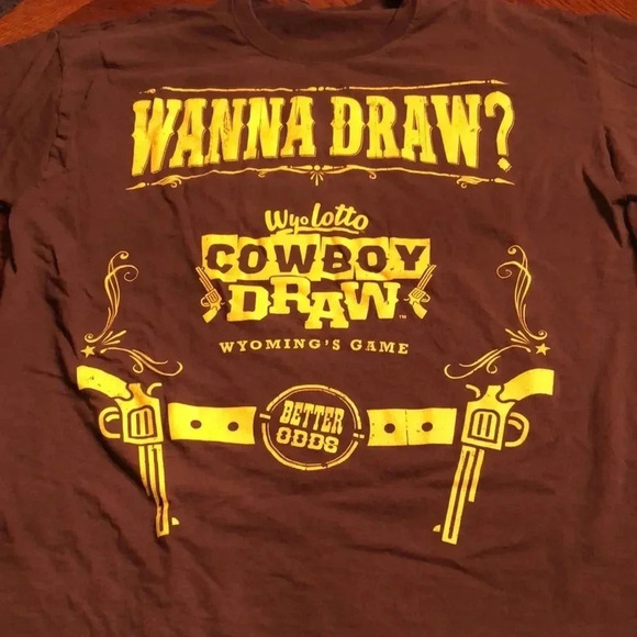 Wanna Draw? Cowboy Draw Wyoming’s Game Tee Shirt - Picture 5 of 5